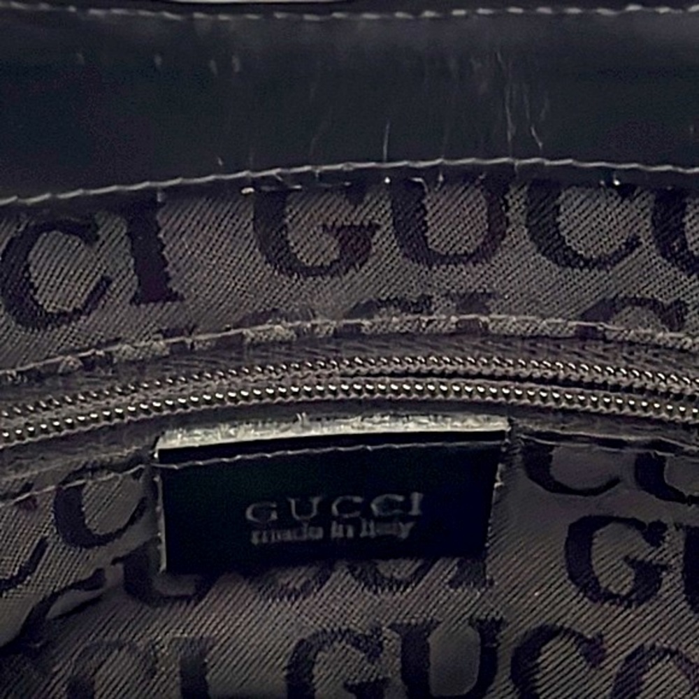 GUCCI VINTAGE BLACK HANDBAG Patent leather Details. Made in Italy - Picture 12 of 12